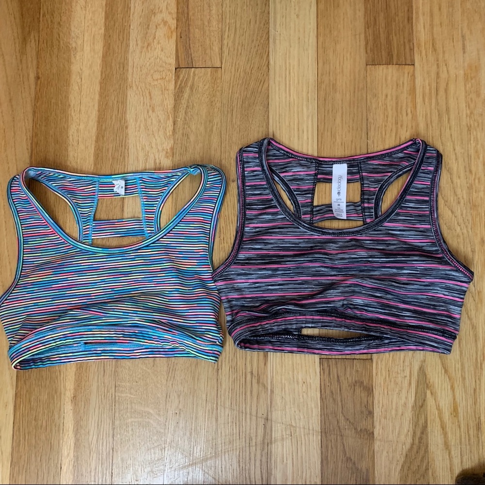 2 girls size medium sports bras